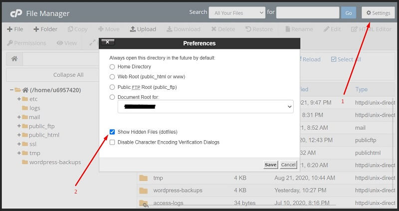 Cara Menampilkan File Tersembunyi Di Cpanel
