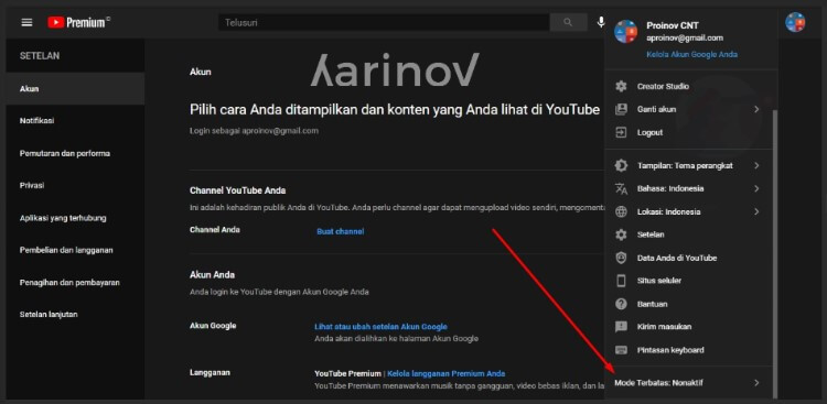 Aktivasi Youtube Restricted Mode