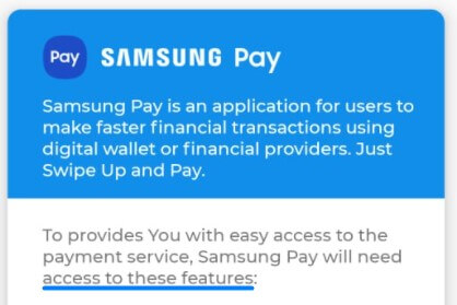 Izin Akses Samsung Pay