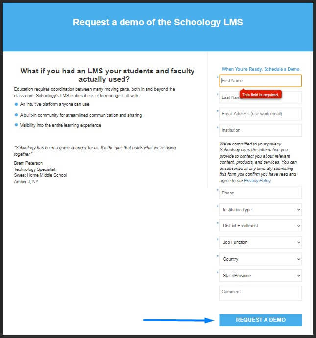 Form Untuk Daftar Schoology