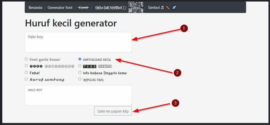 Generator Huruf Kecil Dari Pilliap