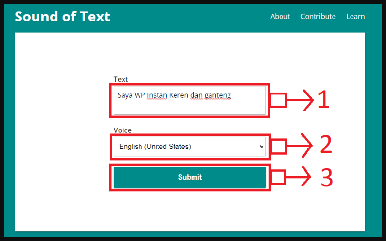 Cara ubah teks jadi suara di soundoftext.com